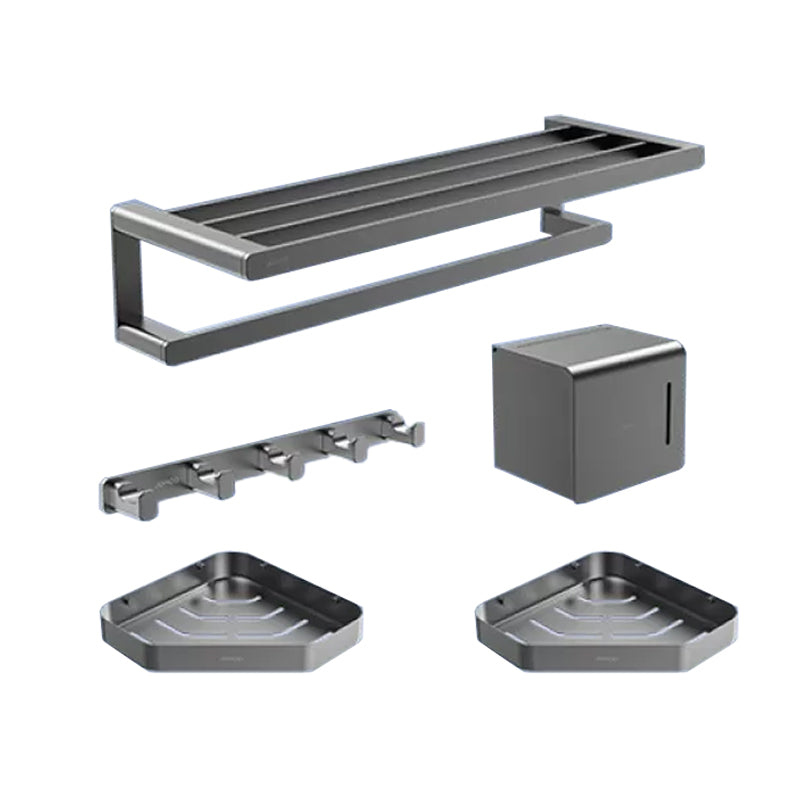 Contemporary Bathroom Accessory Set in Aluminum with Towel Bar/Bath Shelf