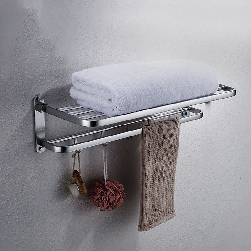 Contemporary Bathroom Accessory Set in Aluminum with Towel Bar/Bath Shelf