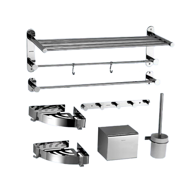 Contemporary Bathroom Accessory Set in Aluminum with Towel Bar/Bath Shelf