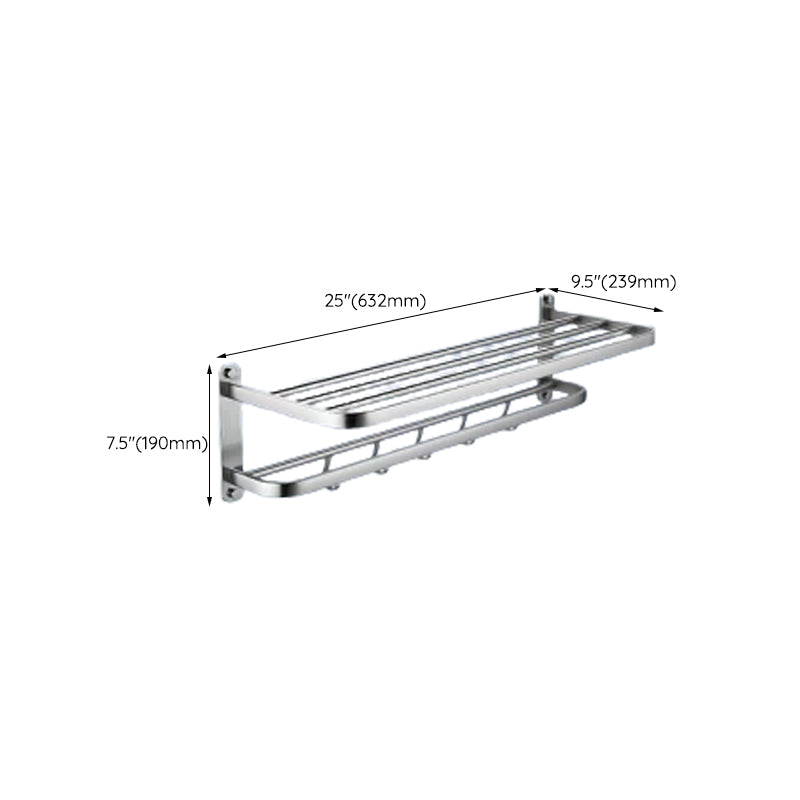 Contemporary Bathroom Accessory Set in Aluminum with Towel Bar/Bath Shelf