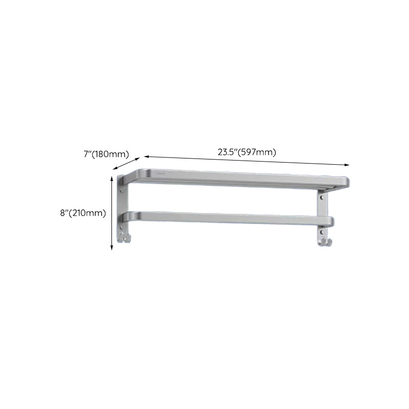 Contemporary Bathroom Accessory Set in Aluminum with Towel Bar/Bath Shelf