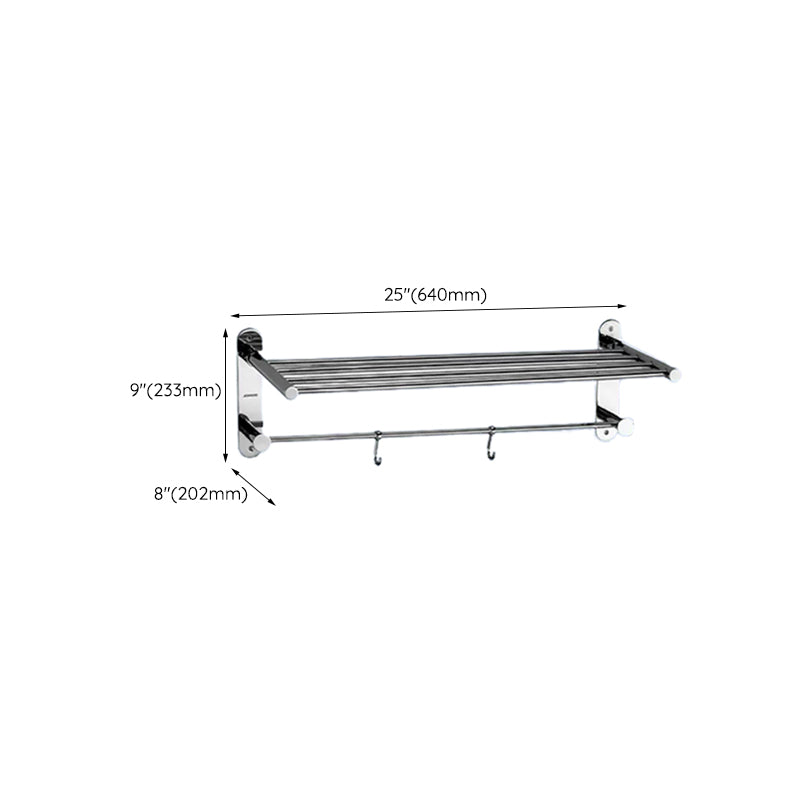 Contemporary Bathroom Accessory Set in Aluminum with Towel Bar/Bath Shelf