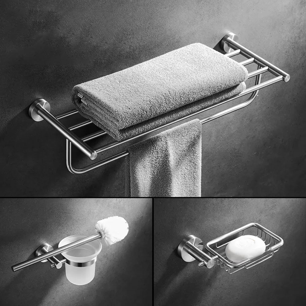 Traditional Stainless Steel Bath Hardware Set Bathroom Accessory Kit