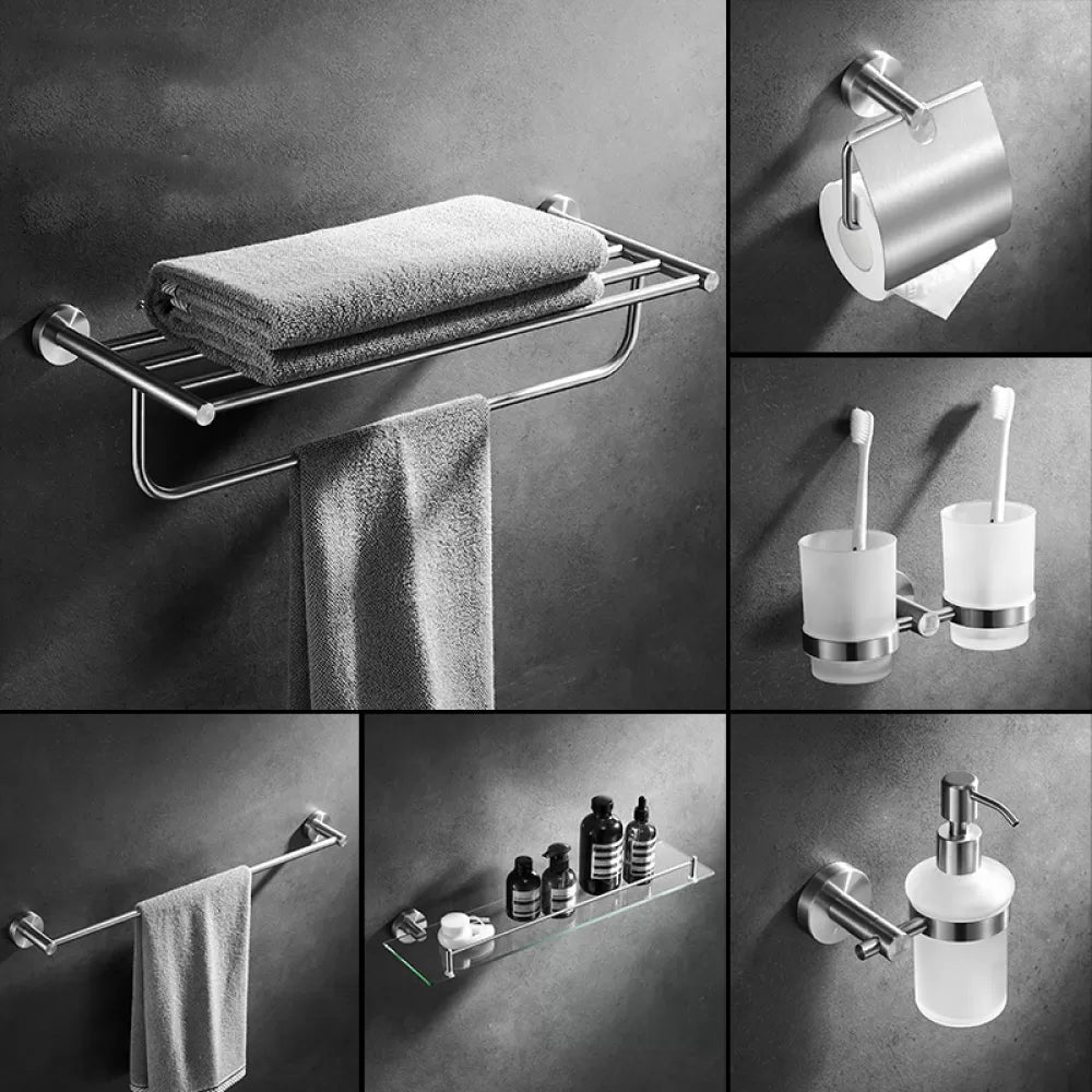 Traditional Stainless Steel Bath Hardware Set Bathroom Accessory Kit