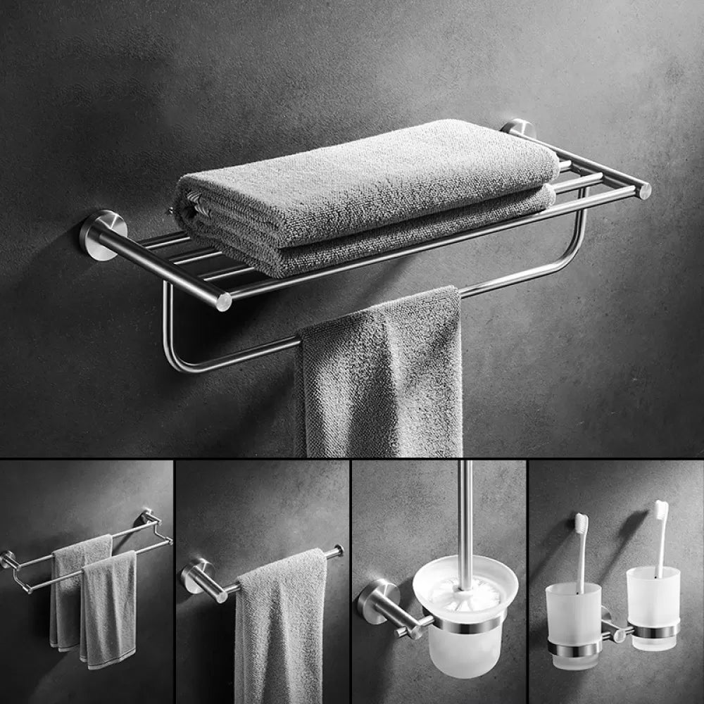 Traditional Stainless Steel Bath Hardware Set Bathroom Accessory Kit