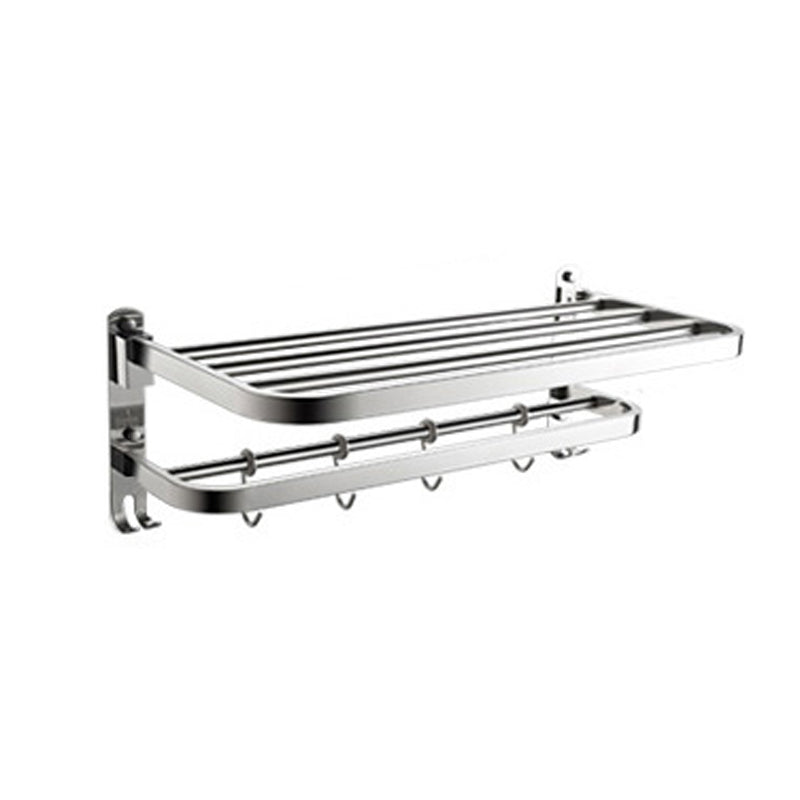 Polished Chrome Modern Bathroom Accessory Set in Stainless with Bath Shelf/Towel Bar