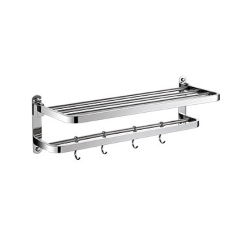 Polished Chrome Modern Bathroom Accessory Set in Stainless with Bath Shelf/Towel Bar