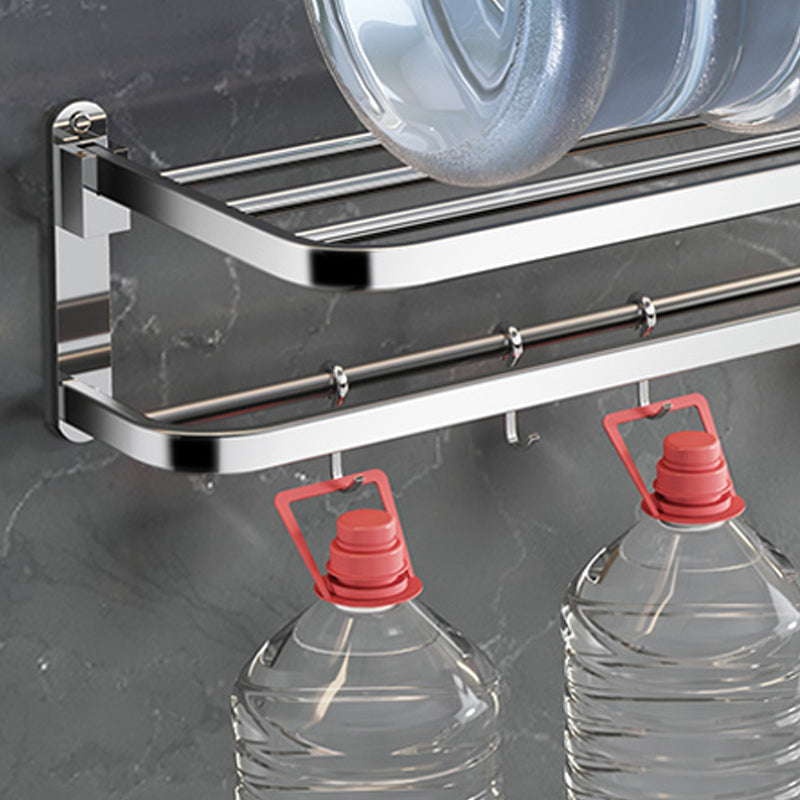 Polished Chrome Modern Bathroom Accessory Set in Stainless with Bath Shelf/Towel Bar