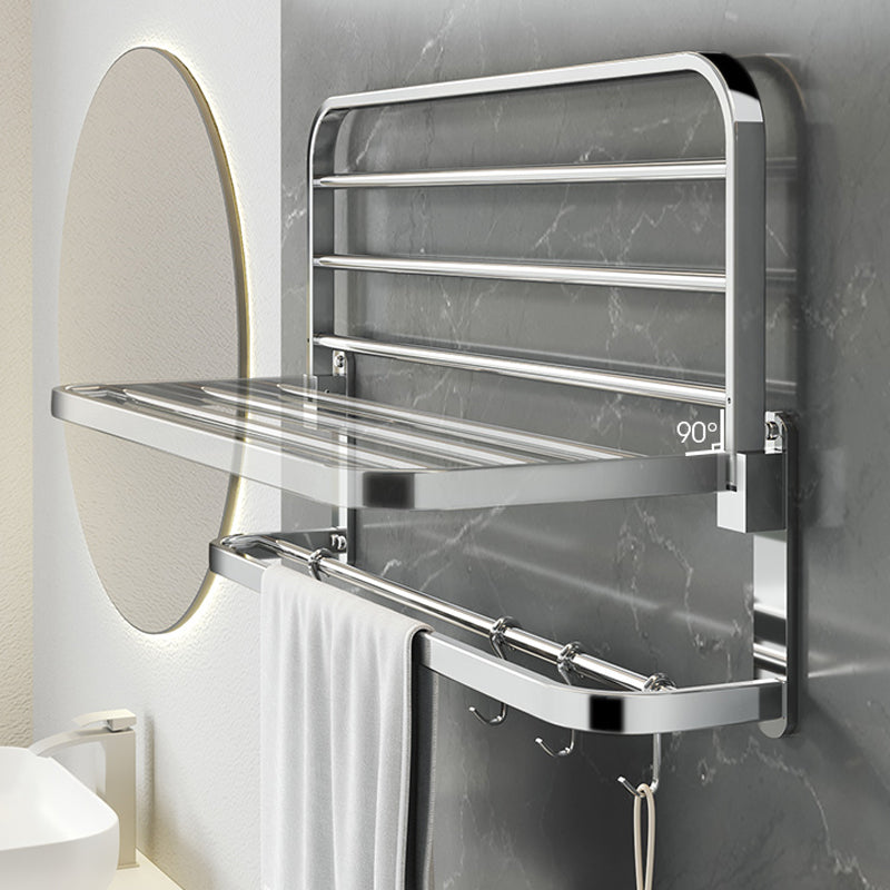 Polished Chrome Modern Bathroom Accessory Set in Stainless with Bath Shelf/Towel Bar