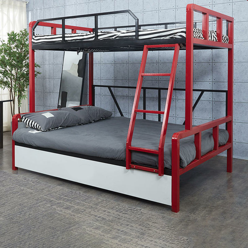 Contemporary Bunk Bed in Iron with Guardrail No Theme Bunk Bed