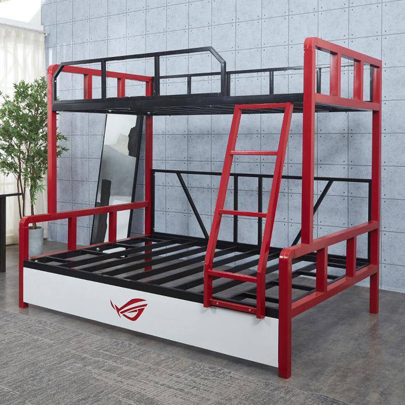 Contemporary Bunk Bed in Iron with Guardrail No Theme Bunk Bed