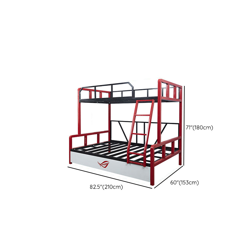 Contemporary Bunk Bed in Iron with Guardrail No Theme Bunk Bed