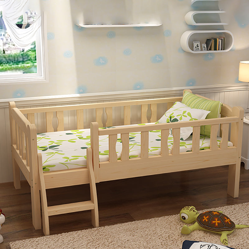 Solid Wood Toddler Bed Mattress Included Kids Bed with Stairway