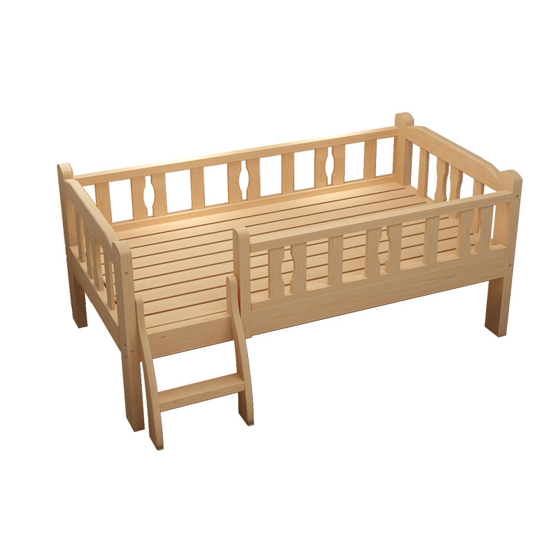 Solid Wood Toddler Bed Mattress Included Kids Bed with Stairway