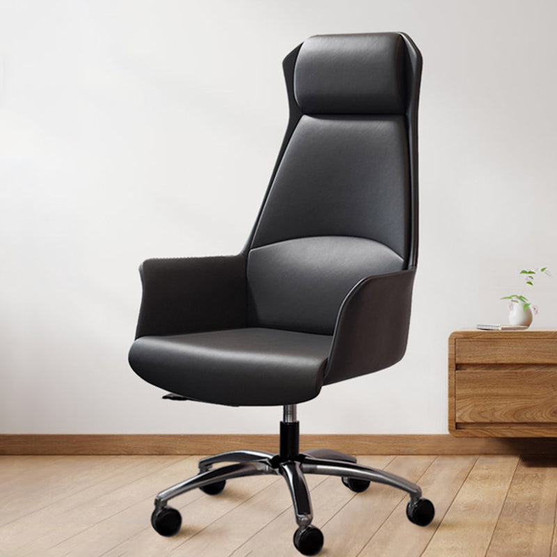 Modern Leather Desk Chair Adjustable Seat Height Task Chair for Office