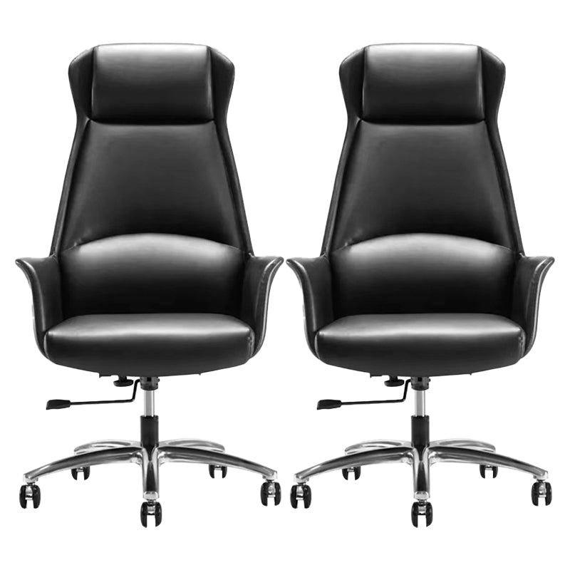 Modern Leather Desk Chair Adjustable Seat Height Task Chair for Office