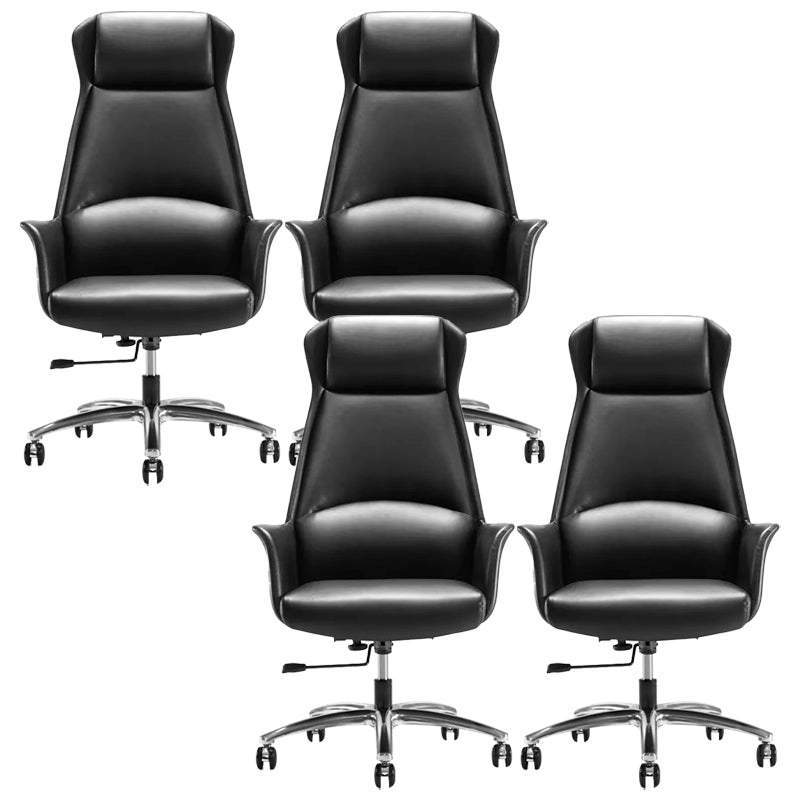 Modern Leather Desk Chair Adjustable Seat Height Task Chair for Office