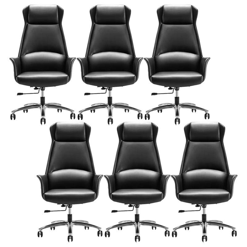 Modern Leather Desk Chair Adjustable Seat Height Task Chair for Office