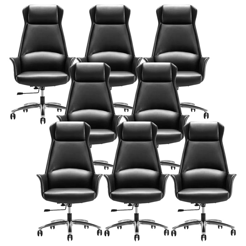 Modern Leather Desk Chair Adjustable Seat Height Task Chair for Office