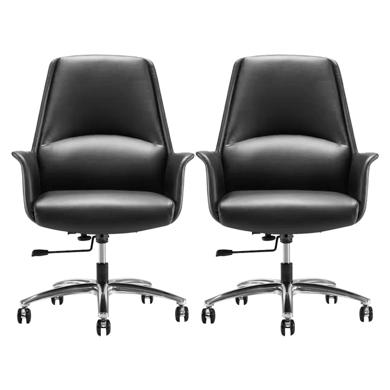 Modern Leather Desk Chair Adjustable Seat Height Task Chair for Office