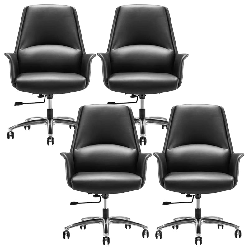 Modern Leather Desk Chair Adjustable Seat Height Task Chair for Office