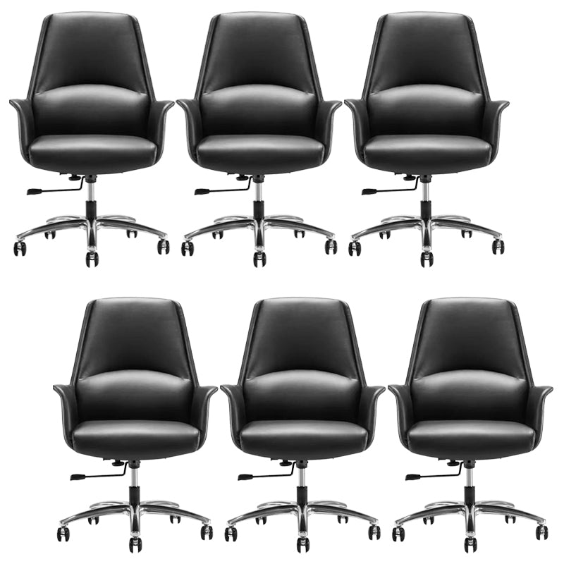 Modern Leather Desk Chair Adjustable Seat Height Task Chair for Office