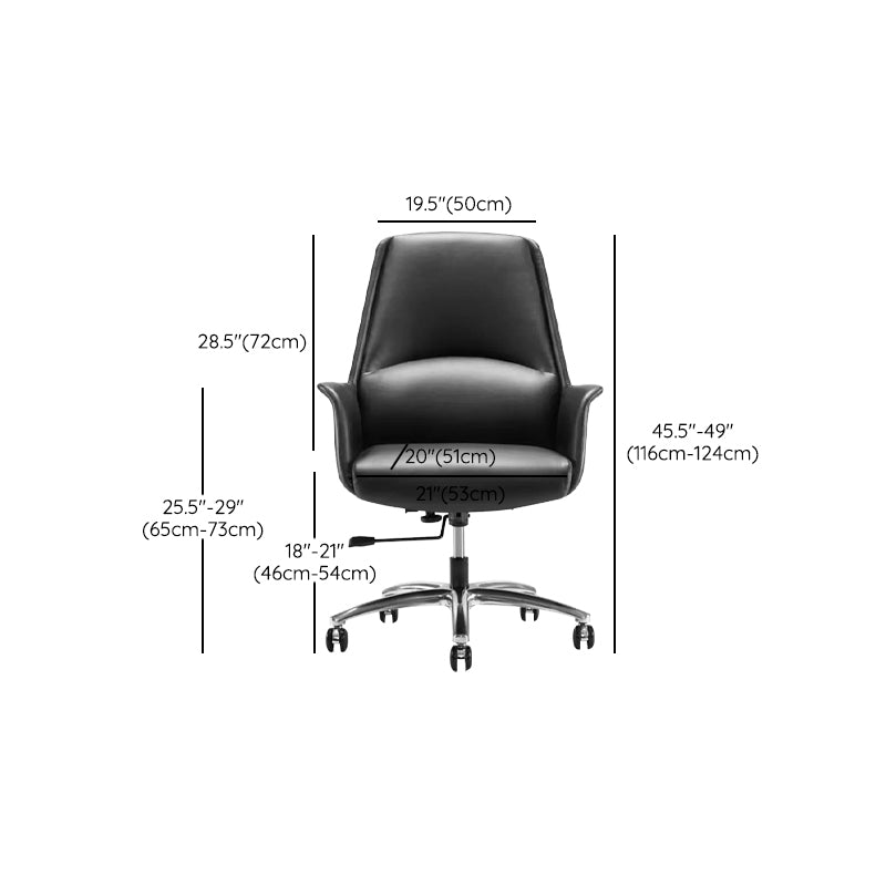 Modern Leather Desk Chair Adjustable Seat Height Task Chair for Office