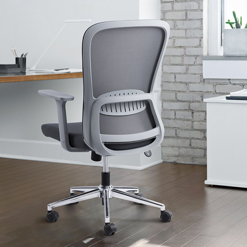 Fixed Arms Office Chair Upholstered No Distressing Modern Desk Chair