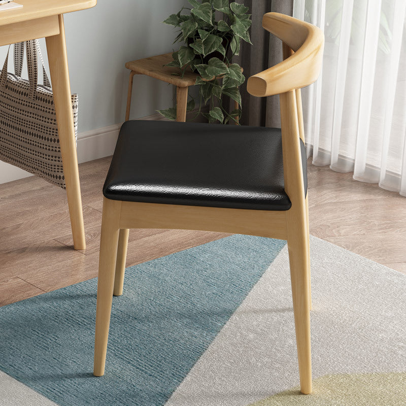 Contemporary No Arm Conference Chair Wood Chair with Legs for Office