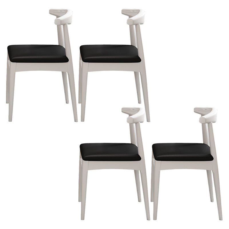 Contemporary No Arm Conference Chair Wood Chair with Legs for Office