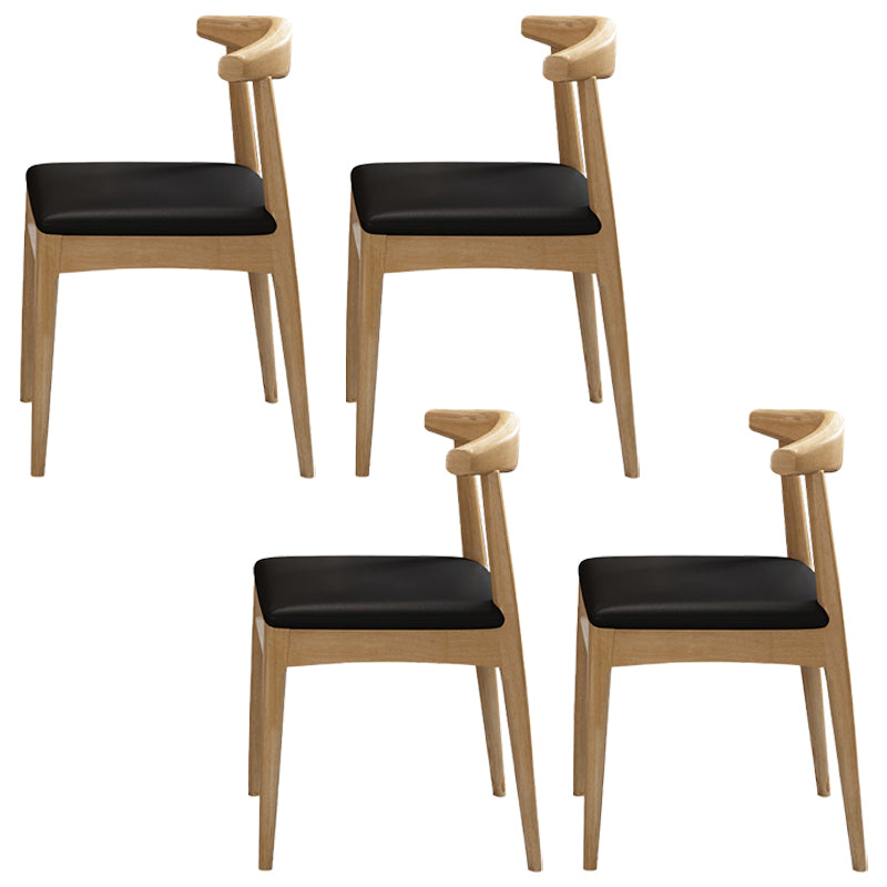 Contemporary No Arm Conference Chair Wood Chair with Legs for Office