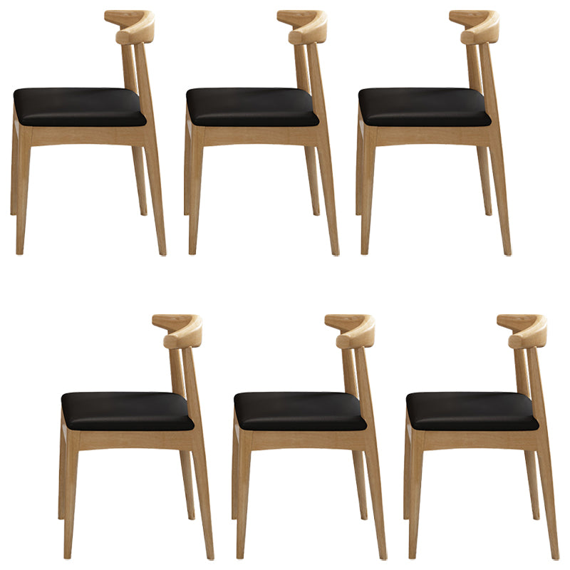 Contemporary No Arm Conference Chair Wood Chair with Legs for Office