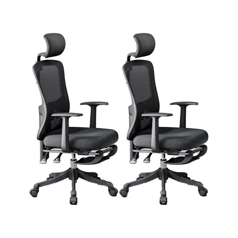 Modern Fixed Arms Office Chair Adjustable Seat Height Black Desk Chair with Wheels