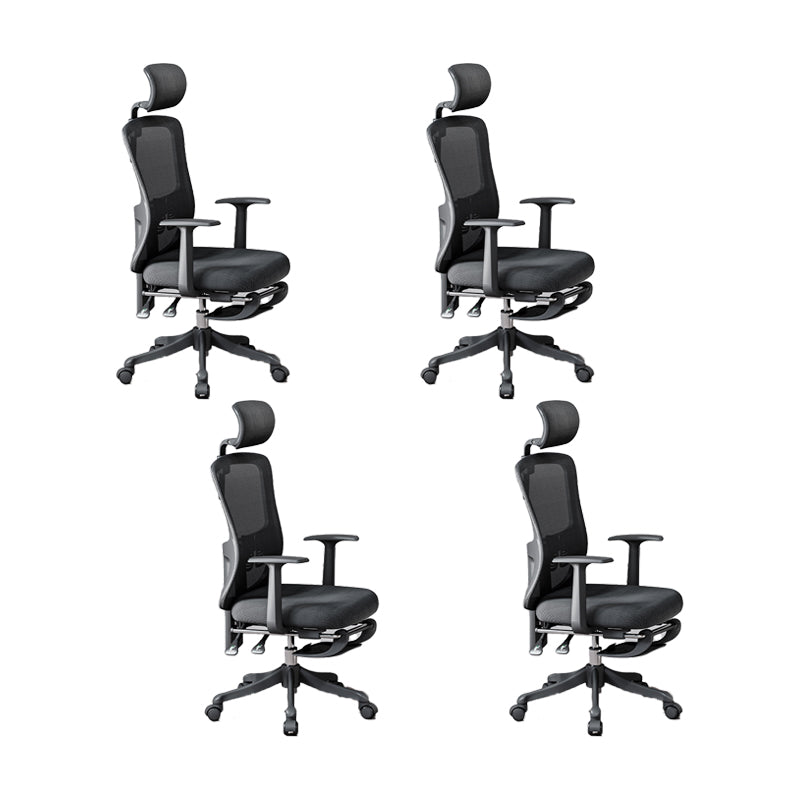 Modern Fixed Arms Office Chair Adjustable Seat Height Black Desk Chair with Wheels