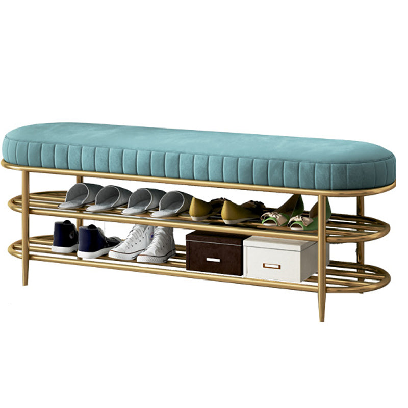 Glam 12.5" W Seating Bench Cushioned Shoe Storage Entryway and Bedroom Bench