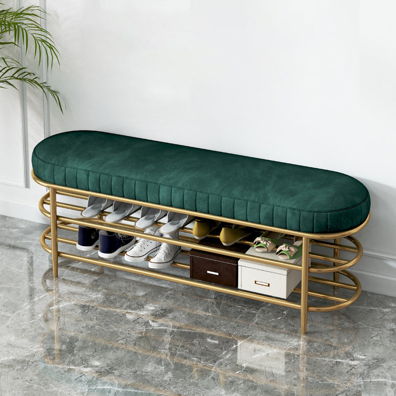 Glam 12.5" W Seating Bench Cushioned Shoe Storage Entryway and Bedroom Bench