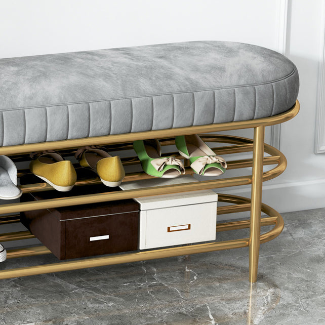 Glam 12.5" W Seating Bench Cushioned Shoe Storage Entryway and Bedroom Bench