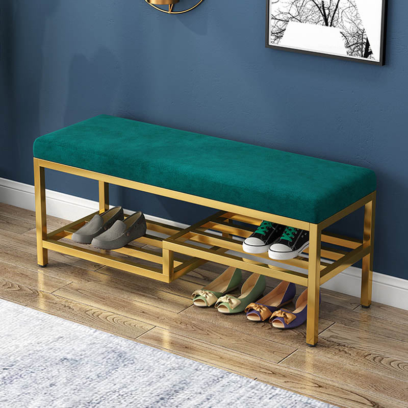 Glam 14" W Seating Bench Cushioned Rectangle Shoe Storage Entryway and Bedroom Bench