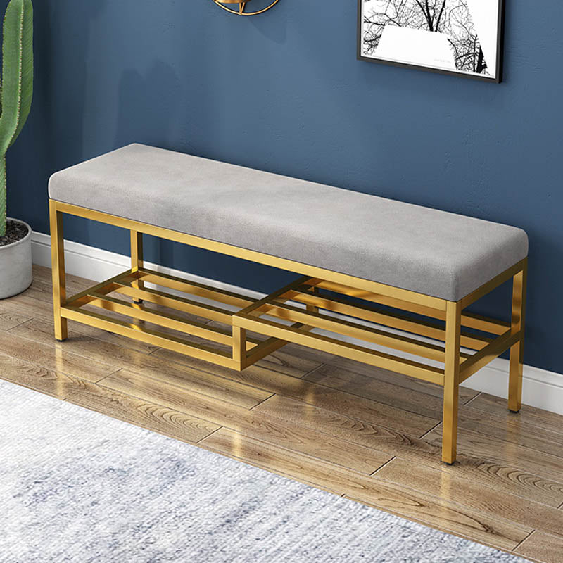 Glam 14" W Seating Bench Cushioned Rectangle Shoe Storage Entryway and Bedroom Bench