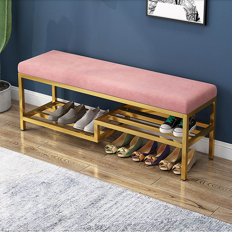 Glam 14" W Seating Bench Cushioned Rectangle Shoe Storage Entryway and Bedroom Bench