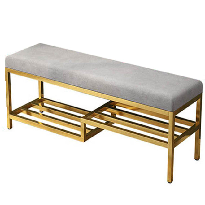 Glam 14" W Seating Bench Cushioned Rectangle Shoe Storage Entryway and Bedroom Bench