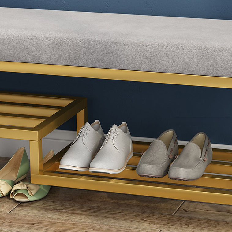 Glam 14" W Seating Bench Cushioned Rectangle Shoe Storage Entryway and Bedroom Bench