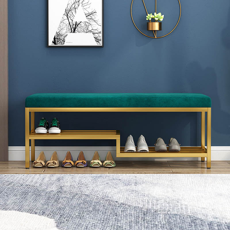 Glam 14" W Seating Bench Cushioned Rectangle Shoe Storage Entryway and Bedroom Bench