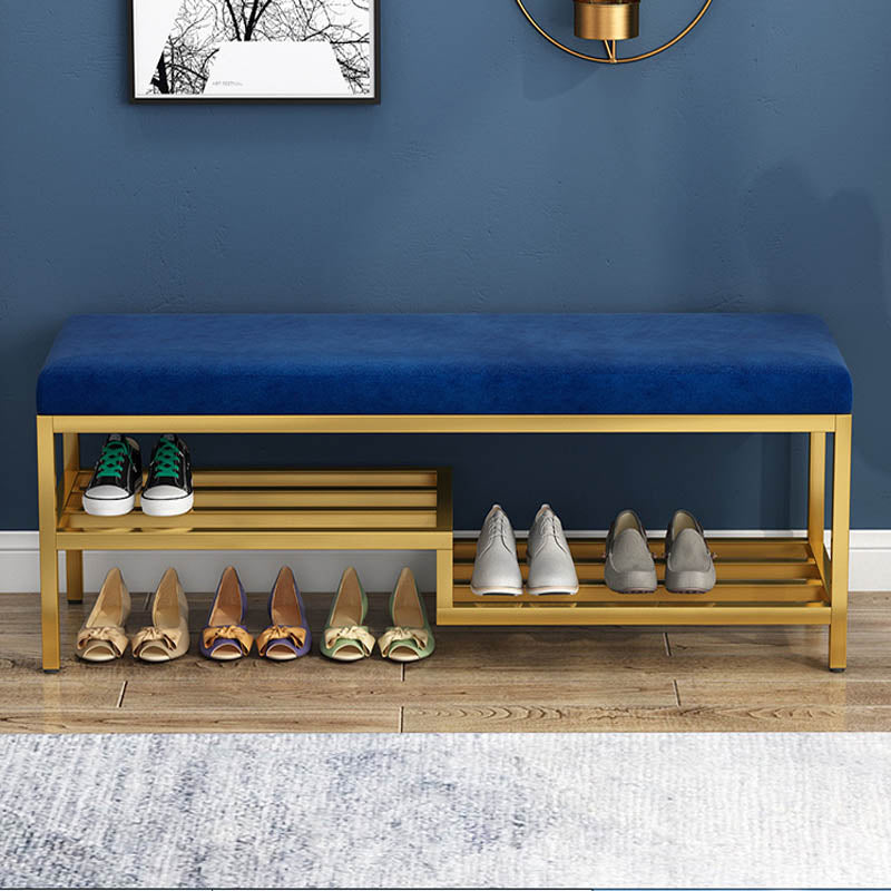 Glam 14" W Seating Bench Cushioned Rectangle Shoe Storage Entryway and Bedroom Bench