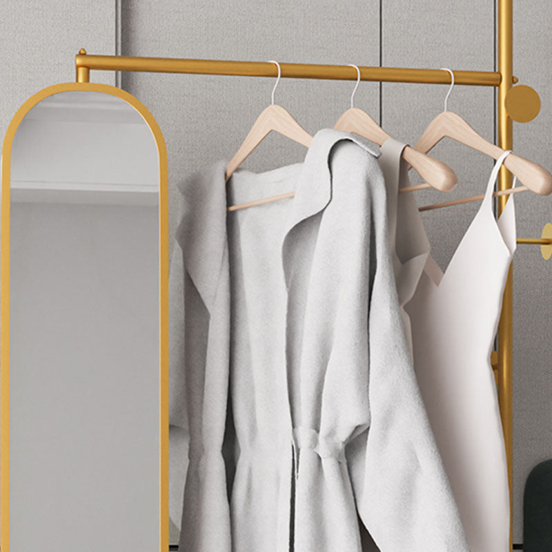 Gorgeous Coat Hanger Mirror Included Metal Coat Rack for Living Room