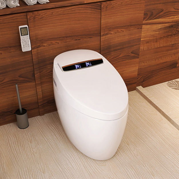 Heated Seat Floor Standing Bidet in White Ceramic Foot Sensor Bidets