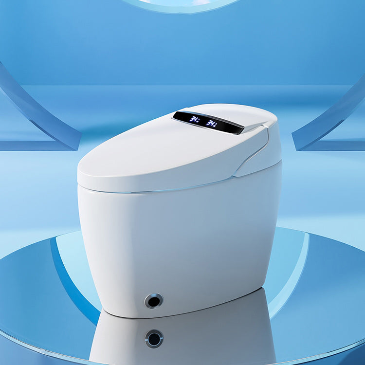 Heated Seat Floor Standing Bidet in White Ceramic Foot Sensor Bidets