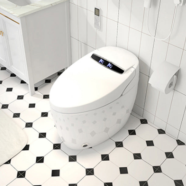 Heated Seat Floor Standing Bidet in White Ceramic Foot Sensor Bidets