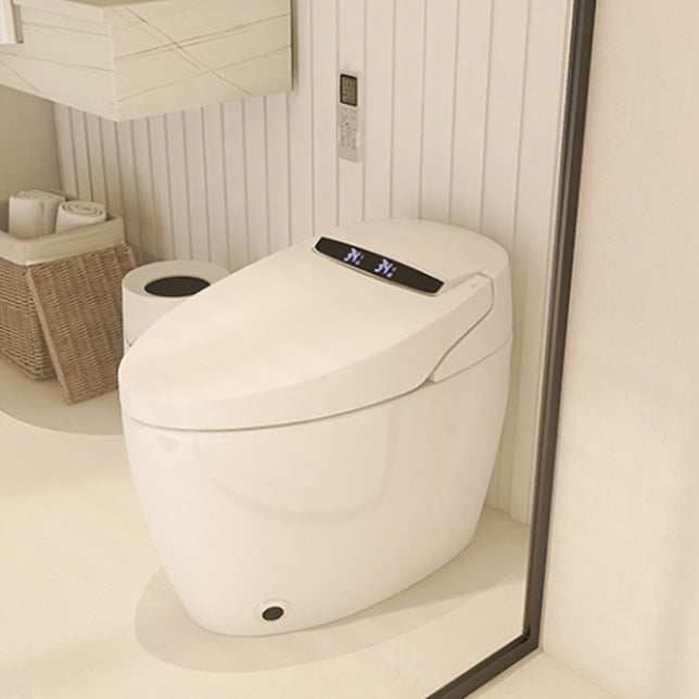 Heated Seat Floor Standing Bidet in White Ceramic Foot Sensor Bidets