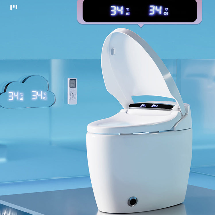 Heated Seat Floor Standing Bidet in White Ceramic Foot Sensor Bidets